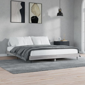 Berkfield Bed Frame Grey Sonoma 150x200 cm 5FT King Size Engineered Wood