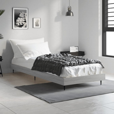 Berkfield Bed Frame Grey Sonoma 75x190 cm 2FT6 Small Single Engineered Wood