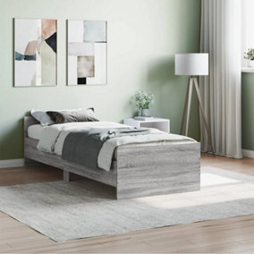 Berkfield Bed Frame Grey Sonoma 75x190 cm Small Single Engineered Wood
