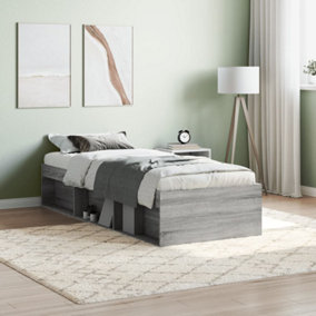 Berkfield Bed Frame Grey Sonoma 75x190 cm Small Single