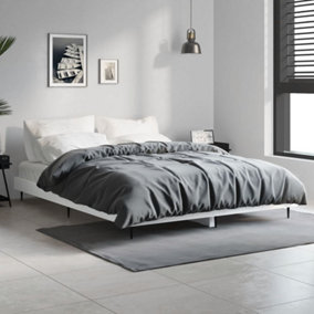 Berkfield Bed Frame High Gloss White 135x190 cm 4FT6 Double Engineered Wood