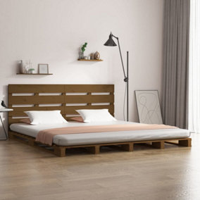 Berkfield Bed Frame Honey Brown 150x200 cm Solid Wood Pine 5FT King Size
