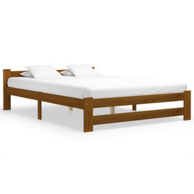Berkfield Bed Frame Honey Brown Solid Pine Wood 180x200 cm 6FT Super King