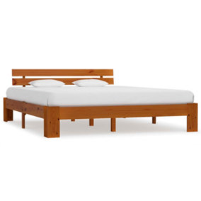 Berkfield Bed Frame Honey Brown Solid Pine Wood 180x200 cm 6FT Super King