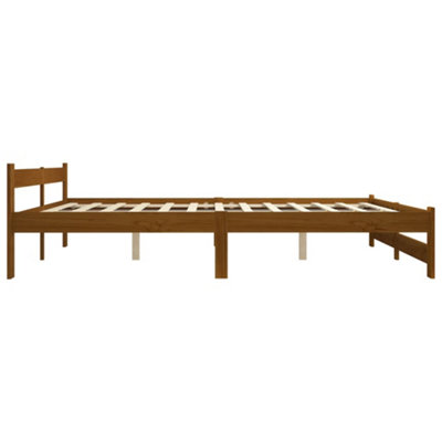 Berkfield Bed Frame Honey Brown Solid Pine Wood 200x200 cm