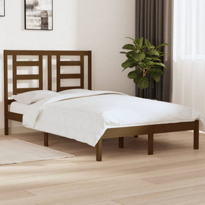 Berkfield Bed Frame Honey Brown Solid Wood 120x190 cm 4FT Small