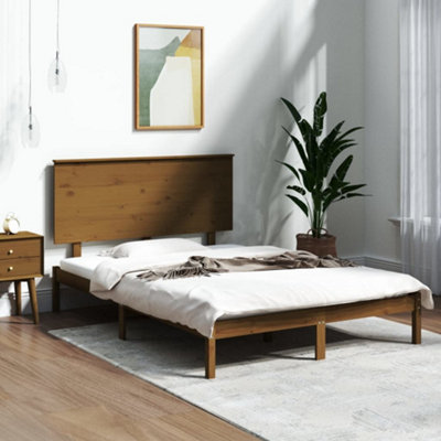 Modern wood store queen bed frame