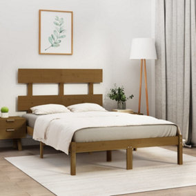 Berkfield Bed Frame Honey Brown Solid Wood 140x200 cm