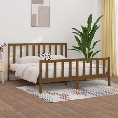 Berkfield Bed Frame Honey Brown Solid Wood 180x200 cm 6FT Super