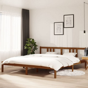 Berkfield Bed Frame Honey Brown Solid Wood 180x200 cm Super King Size
