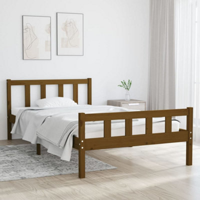 Berkfield Bed Frame Honey Brown Solid Wood 90x200 cm | DIY at B&Q