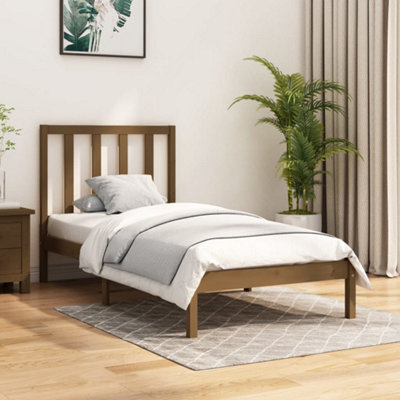 Light wood bed on sale frame twin