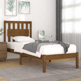 Berkfield Bed Frame Honey Brown Solid Wood Pine 100x200 cm