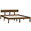 Berkfield Bed Frame Honey Brown Solid Wood Pine 135x190 cm Double
