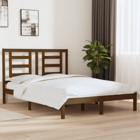 Berkfield Bed Frame Honey Brown Solid Wood Pine 140x200 cm