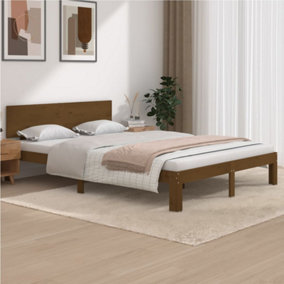 Berkfield Bed Frame Honey Brown Solid Wood Pine 140x200 cm