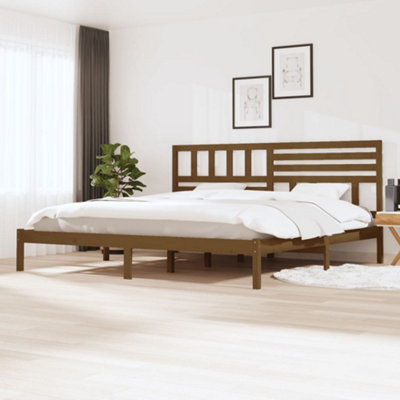 Berkfield Bed Frame Honey Brown Solid Wood Pine 180x200 cm 6FT
