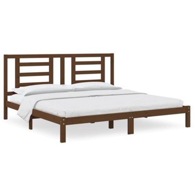 Berkfield Bed Frame Honey Brown Solid Wood Pine 200x200 cm