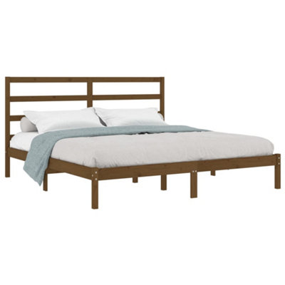 Berkfield Bed Frame Honey Brown Solid Wood Pine 200x200 cm