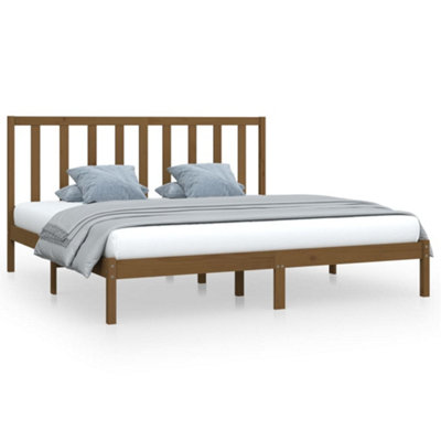 Berkfield Bed Frame Honey Brown Solid Wood Pine 200x200 cm