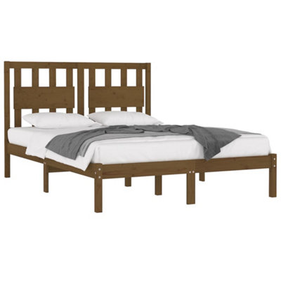Berkfield Bed Frame Honey Brown Solid Wood Pine 200x200 cm