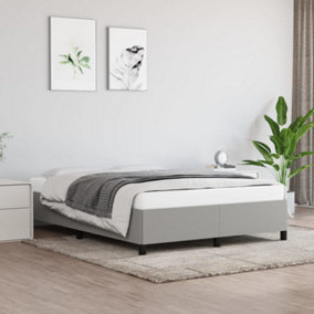 Berkfield Bed Frame Light Grey 135x190 cm 4FT6 Double Fabric