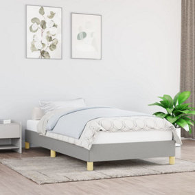 Berkfield Bed Frame Light Grey 90x190 cm 3FT Single Fabric
