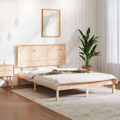 Berkfield Bed Frame Solid Wood 120x190 cm 4FT Small Double