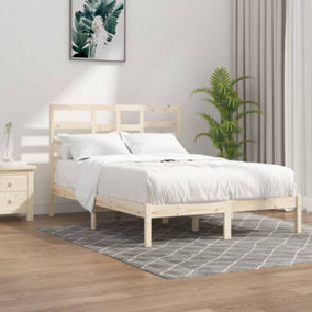 Berkfield Bed Frame Solid Wood 120x190 cm 4FT Small Double