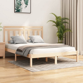 Berkfield Bed Frame Solid Wood 135x190 cm 4FT6 Double