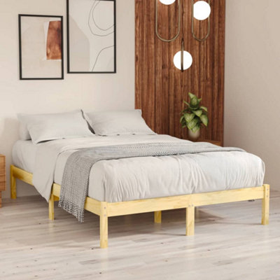 Berkfield Bed Frame Solid Wood 135x190 Cm Double 