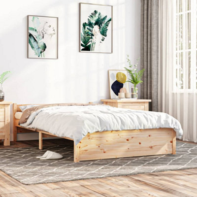 Berkfield Bed Frame Solid Wood 135x190 cm Double