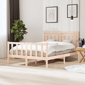 Berkfield Bed Frame Solid Wood 140x190 cm
