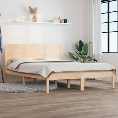 Simple wood deals bed frame king