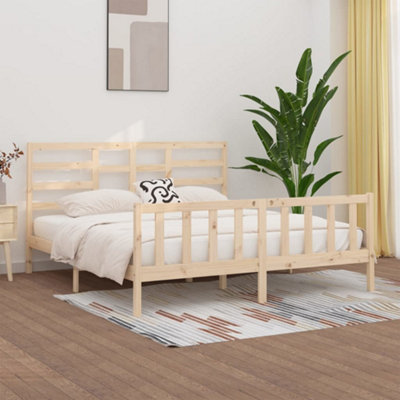 Unfinished wood deals king bed frame