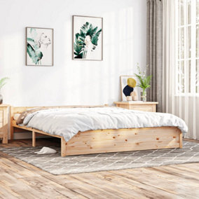 Berkfield Bed Frame Solid Wood 180x200 cm Super King Size