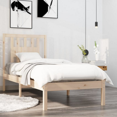 Berkfield Bed Frame Solid Wood 75x190 cm 2FT6 Small Single