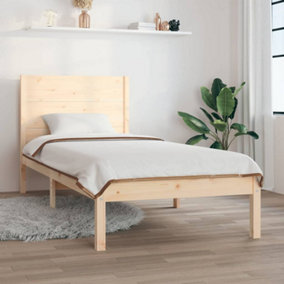 Berkfield Bed Frame Solid Wood 75x190 cm 2FT6 Small Single