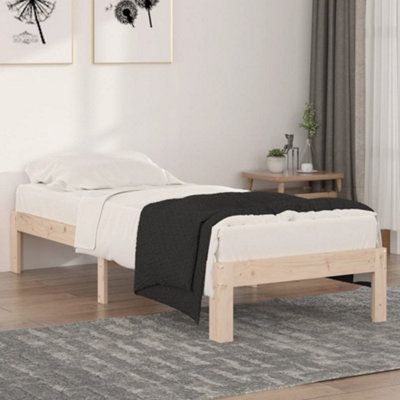 Berkfield Bed Frame Solid Wood 75x190 cm Small Single