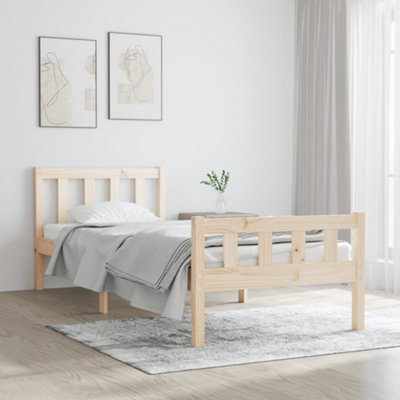 Berkfield Bed Frame Solid Wood 75x190 cm Small Single