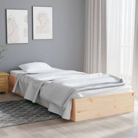 Berkfield Bed Frame Solid Wood 75x190 cm Small Single