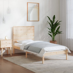 Berkfield Bed Frame Solid Wood 90x190 cm 3FT Single