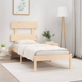 Berkfield Bed Frame Solid Wood 90x190 cm 3FT6 Single