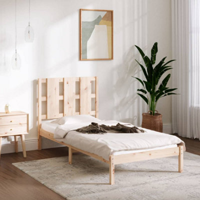 Pine wood queen on sale bed frame