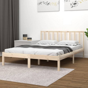 Berkfield Bed Frame Solid Wood Pine 120x190 cm 4FT Small Double