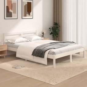 Berkfield Bed Frame Solid Wood Pine 120x190 cm White Small Double
