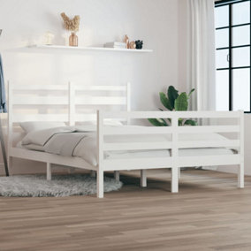 Berkfield Bed Frame Solid Wood Pine 120x200 cm White
