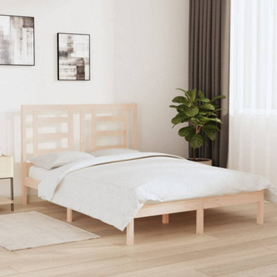 Berkfield Bed Frame Solid Wood Pine 135x190 cm 4FT6 Double