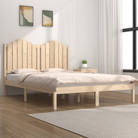 Berkfield Bed Frame Solid Wood Pine 135x190 cm 4FT6 Double