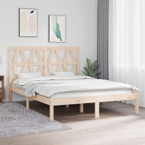 Berkfield Bed Frame Solid Wood Pine 135x190 cm 4FT6 Double